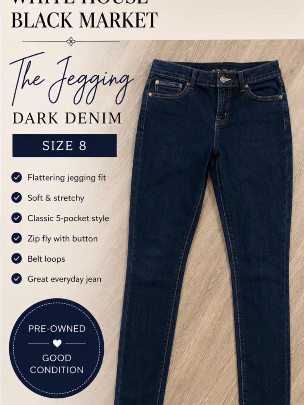 White House Black Market The Jegging Dark Wash Jeans Size